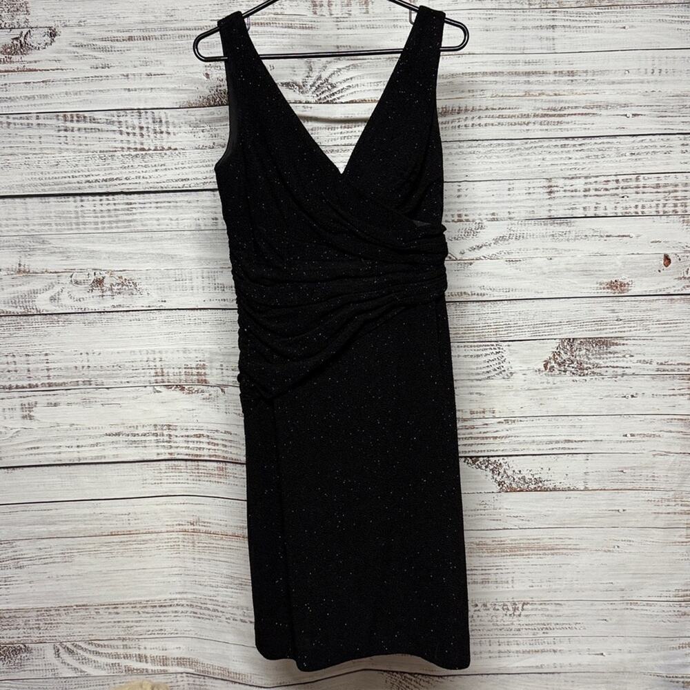 Social Occasions by Mon Cheri Sparkle Black Sleeveless Dress 12 Formal - Picture 3 of 7